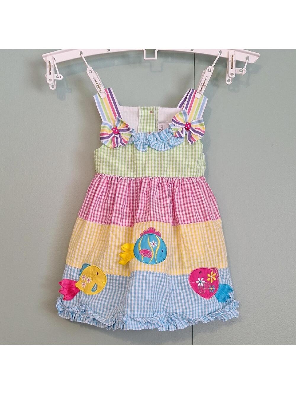 Emily Rose Girls Pastel Fish Summer Easter Dress Size 12M
